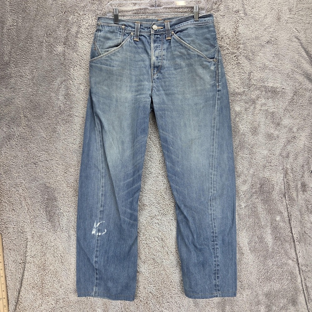 VTG Levis Engineered Jeans Mens Blue Twisted Button Fly Light Wash Fits 32x28